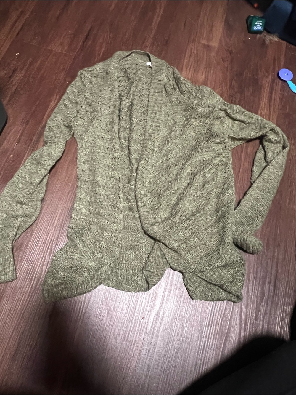 Maurice’s Open-Front Knit Cardigan Sweater - Olive Green
